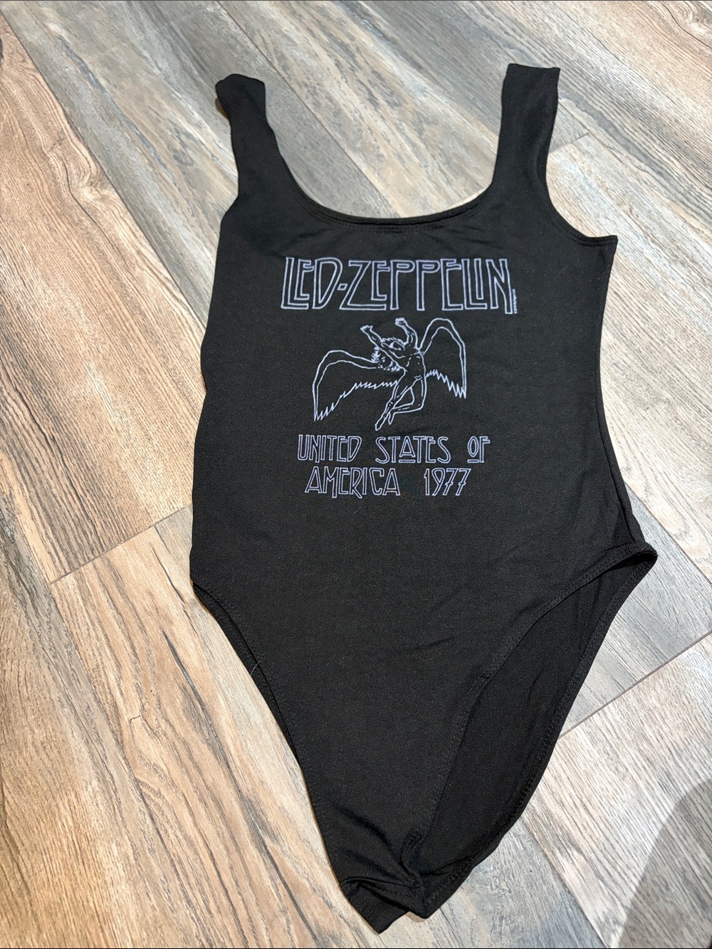 Led Zeppelin Black Graphic One-Piece Swimsuit